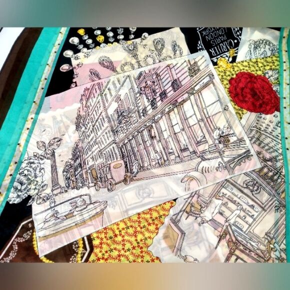 Silk Scarf Paris New York Large - Picture 2 of 13
